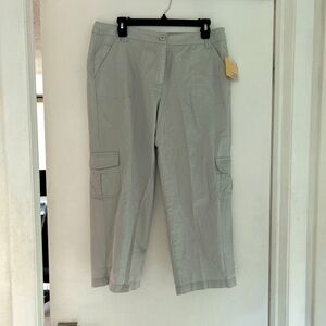 Sandro Cropped Light Gray Cargo Pants